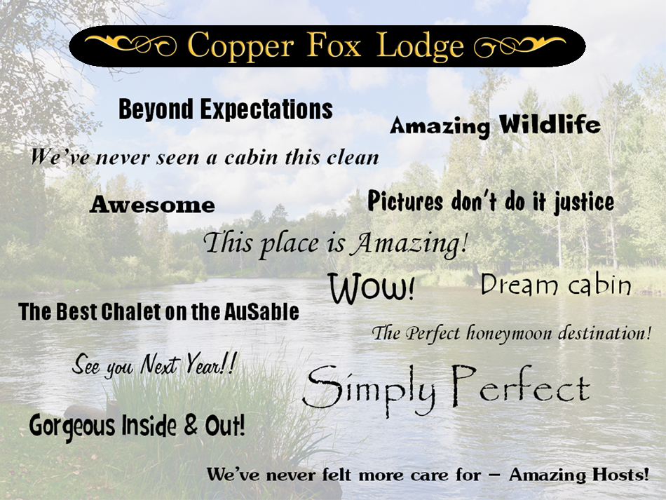 Copper Fox Lodge Reviews and Testimonials